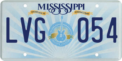 MS license plate LVG054