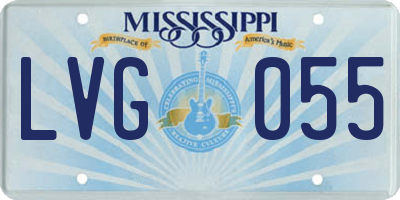 MS license plate LVG055