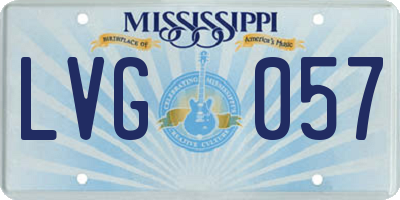 MS license plate LVG057