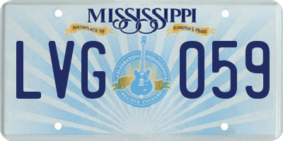 MS license plate LVG059