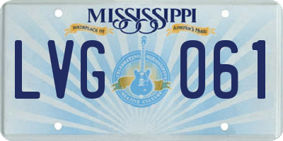 MS license plate LVG061