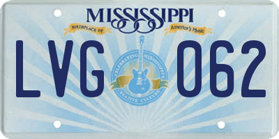 MS license plate LVG062