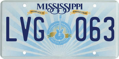 MS license plate LVG063
