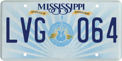 MS license plate LVG064