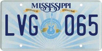 MS license plate LVG065
