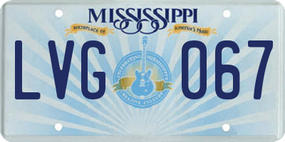 MS license plate LVG067