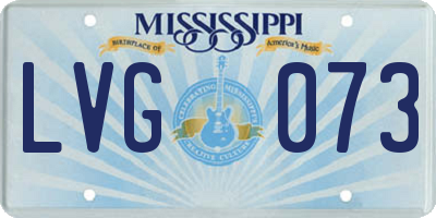MS license plate LVG073