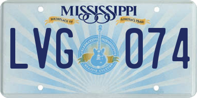 MS license plate LVG074