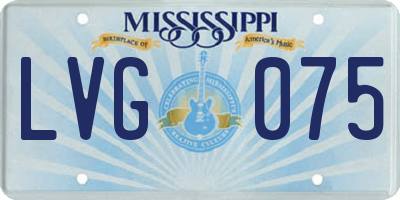 MS license plate LVG075