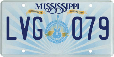 MS license plate LVG079