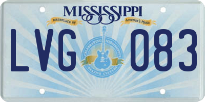 MS license plate LVG083