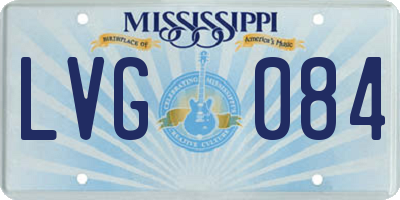 MS license plate LVG084