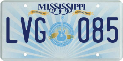 MS license plate LVG085
