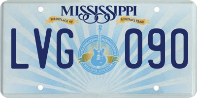 MS license plate LVG090