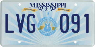 MS license plate LVG091