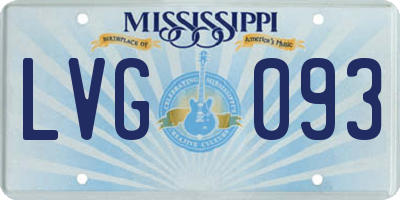 MS license plate LVG093