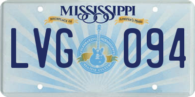 MS license plate LVG094