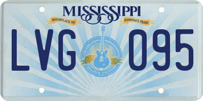 MS license plate LVG095