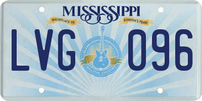MS license plate LVG096