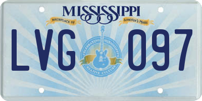 MS license plate LVG097