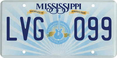 MS license plate LVG099