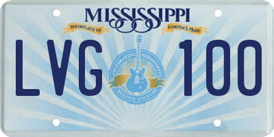 MS license plate LVG100