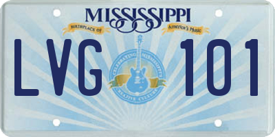 MS license plate LVG101