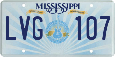 MS license plate LVG107
