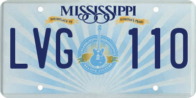 MS license plate LVG110