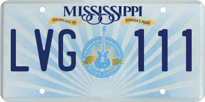 MS license plate LVG111