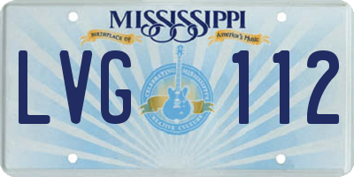 MS license plate LVG112