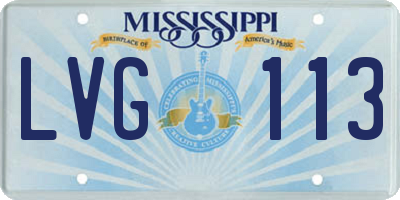 MS license plate LVG113