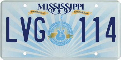 MS license plate LVG114