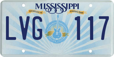 MS license plate LVG117