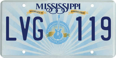 MS license plate LVG119