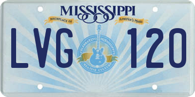 MS license plate LVG120