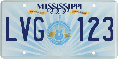 MS license plate LVG123