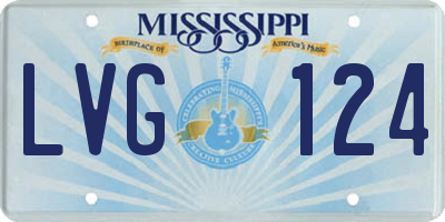 MS license plate LVG124