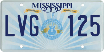 MS license plate LVG125