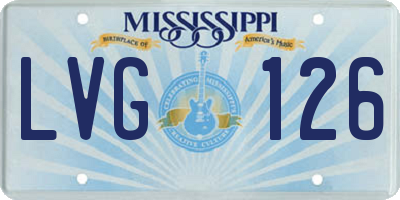 MS license plate LVG126