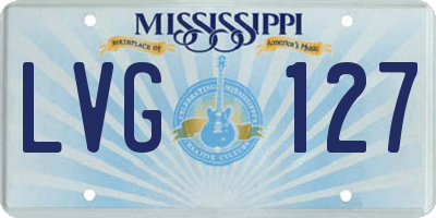 MS license plate LVG127