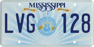 MS license plate LVG128