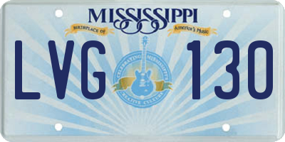 MS license plate LVG130
