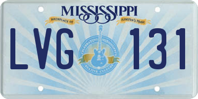 MS license plate LVG131