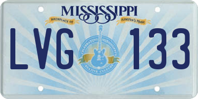 MS license plate LVG133