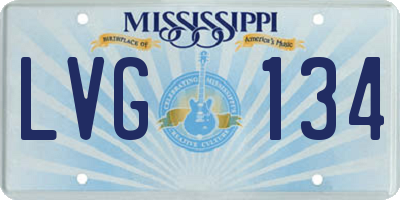 MS license plate LVG134
