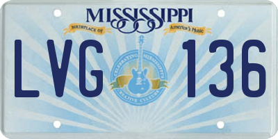 MS license plate LVG136