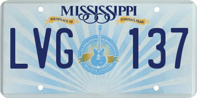 MS license plate LVG137