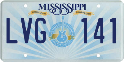 MS license plate LVG141