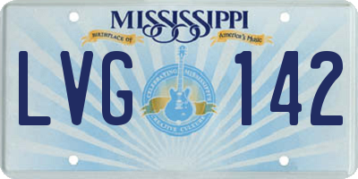 MS license plate LVG142